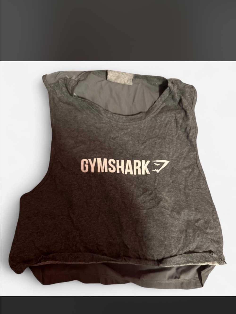 Gymshark Women's Charcoal Gray Logo Crop Tank Top